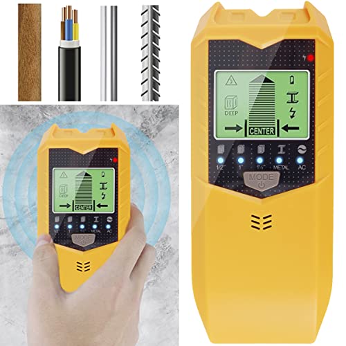 5 in 1 Stud Finder Sensor, SH402 Stud Finder Wall Scanner Detector Portable Electronic Detector with LED Display and Audio Alarm Handheld Stud