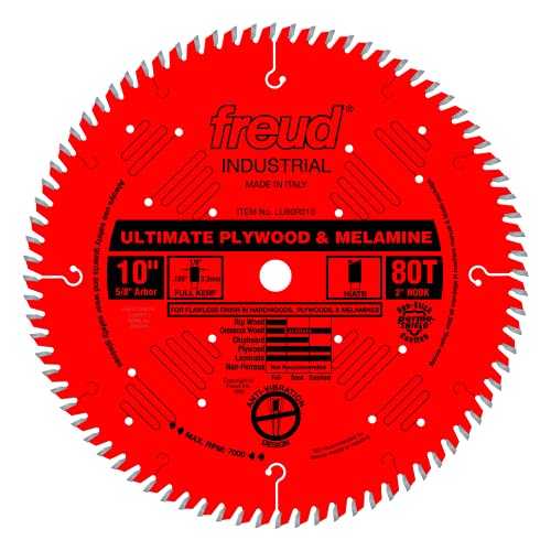 Freud LU80R010: 10″ Ultimate Plywood & Melamine Blade