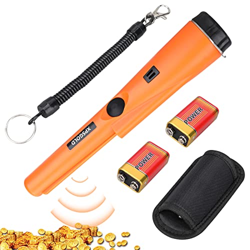 XPSGOLD Metal Detector Pinpointing,Waterproof Pinpointer 360 Degree Search Gold&Treasure Finder with Belt Holster &LED Indicator& Buzzer Vibration,