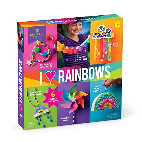 Craft-tastic – I Love Rainbows Craft Kit – Make 6 Colorful Arts & Crafts Projects