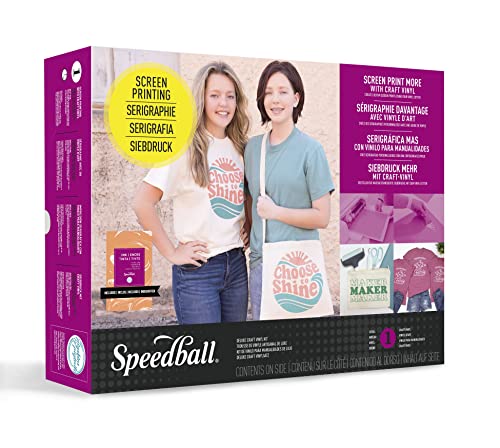 Speedball Deluxe Screen Printing Craft Vinyl Kit – Use with Cutting Machine to Print T-Shirts and Home Decor