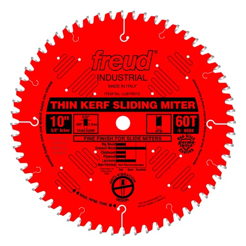 Freud LU91R010: 10″ Thin Kerf Sliding Compound Miter Saw Blade