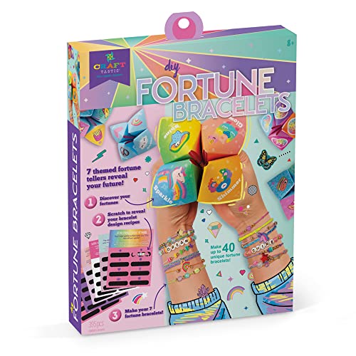 Craft-tastic — DIY Fortune Bracelets — Craft Kit — Create The Fortune Teller, Use Matching Scratch-Off Cards, and Discover which Bracelets to Make —