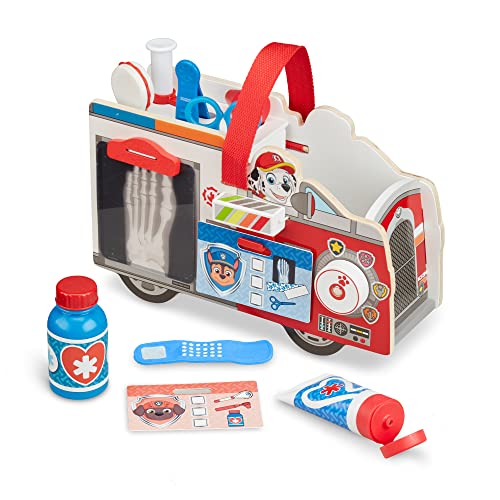 Melissa & Doug PAW Patrol Marshall’s Wooden Rescue EMT Caddy (14 Pieces) – PAW Patrol Take-Along Pretend Play First Responder Rescue Kit, PAW Patrol