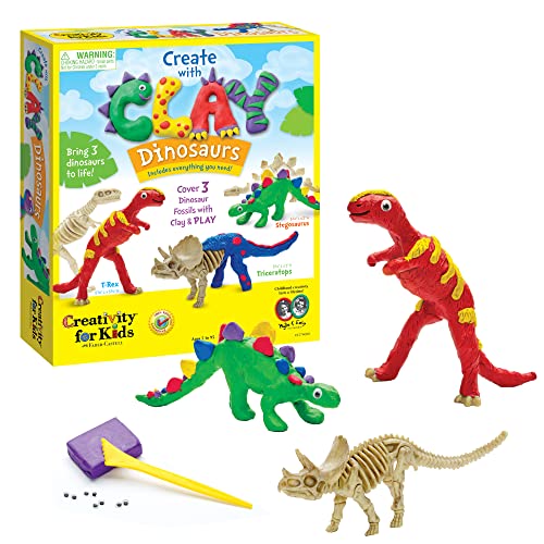 Creativity for Kids Create with Clay Dinosaurs – Build 3 Dinosaur Figures with Modeling Clay, small