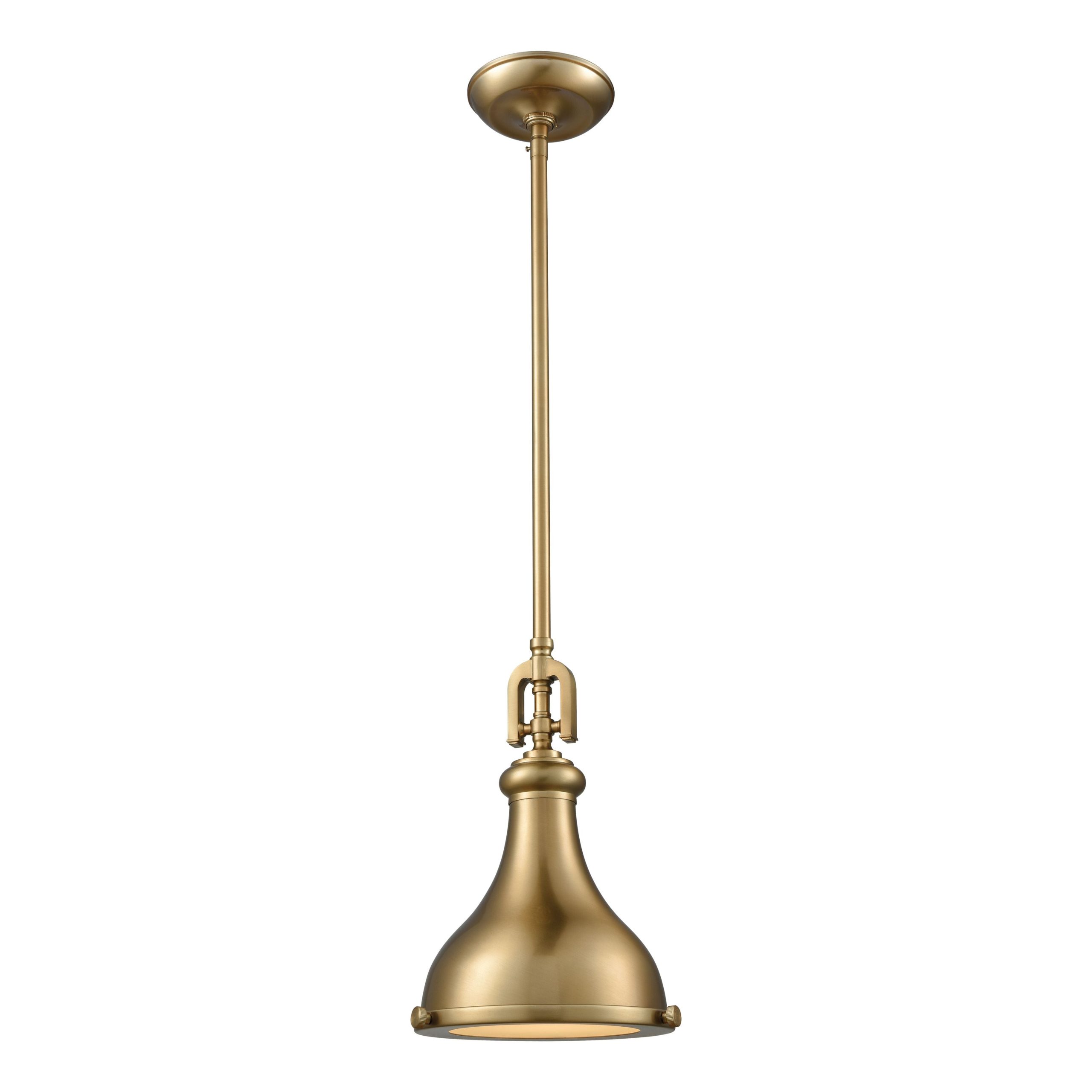 ELK SHOWROOM 57070/1 Rutherford 9” Wide 1-Light Mini Pendant – Satin Brass