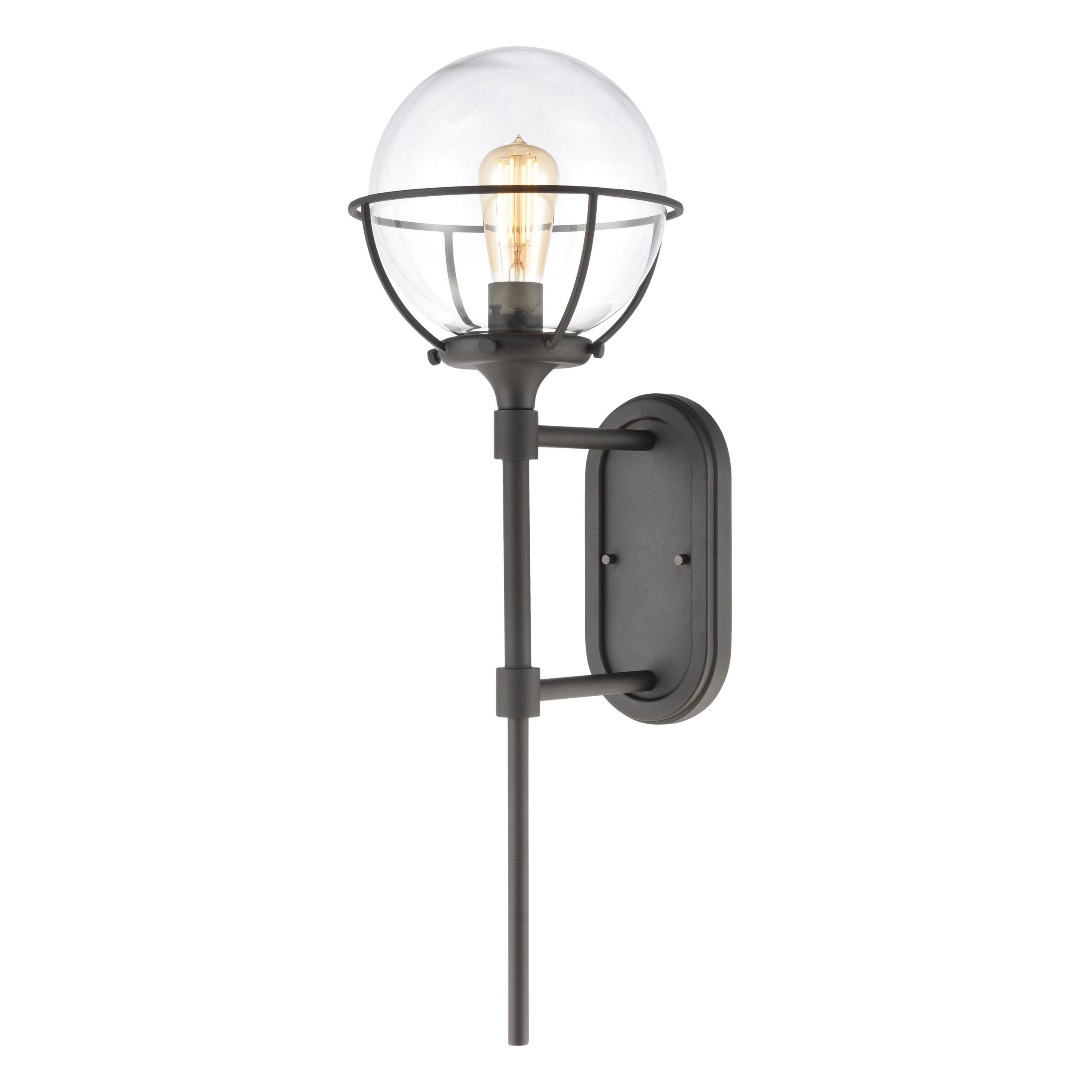 ELK SHOWROOM 57291/1 Girard 28” High 1-Light Outdoor Sconce – Charcoal