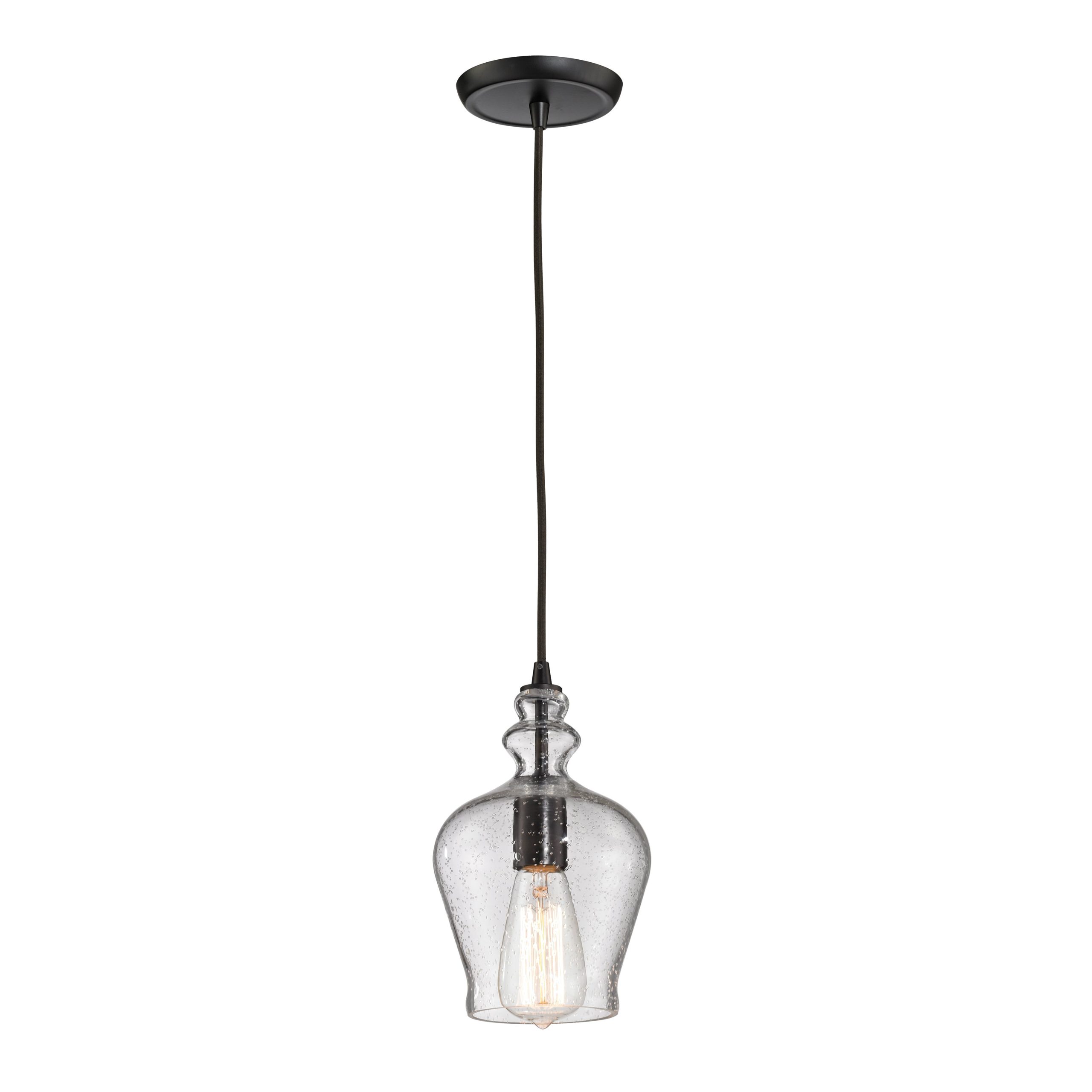 ELK SHOWROOM 60066-1 Menlow Park 6” Wide 1-Light Mini Pendant – Oil Rubbed Bronze