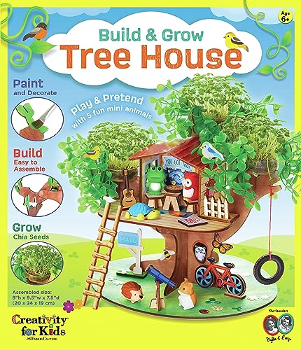 Creativity for Kids Build and Grow Tree House Craft Kit – Treehouse Playset Toy for Boys and Girls, Classic Toys for Kids