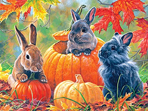 Cra-Z-Art – RoseArt – Abraham Hunter – Pumpkin Patch Bunnies – 500 Piece Jigsaw Puzzle