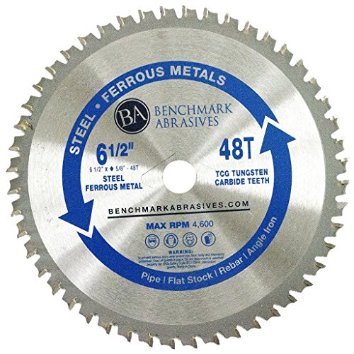 Benchmark Abrasives 6-1/2″ TCT Saw Blades, Tungsten Carbide Tipped Circular Metal Cutting Saw Blades for Steel, Stainless Steel, Nickel, Titanium,