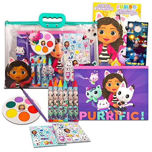 DREAMWORKS GABBY’S DOLLHOUSE Gabby’s Dollhouse Ultimate Coloring and Activity Kit – Bundle Coloring Book, Stickers, Paint, Activities, and More Art