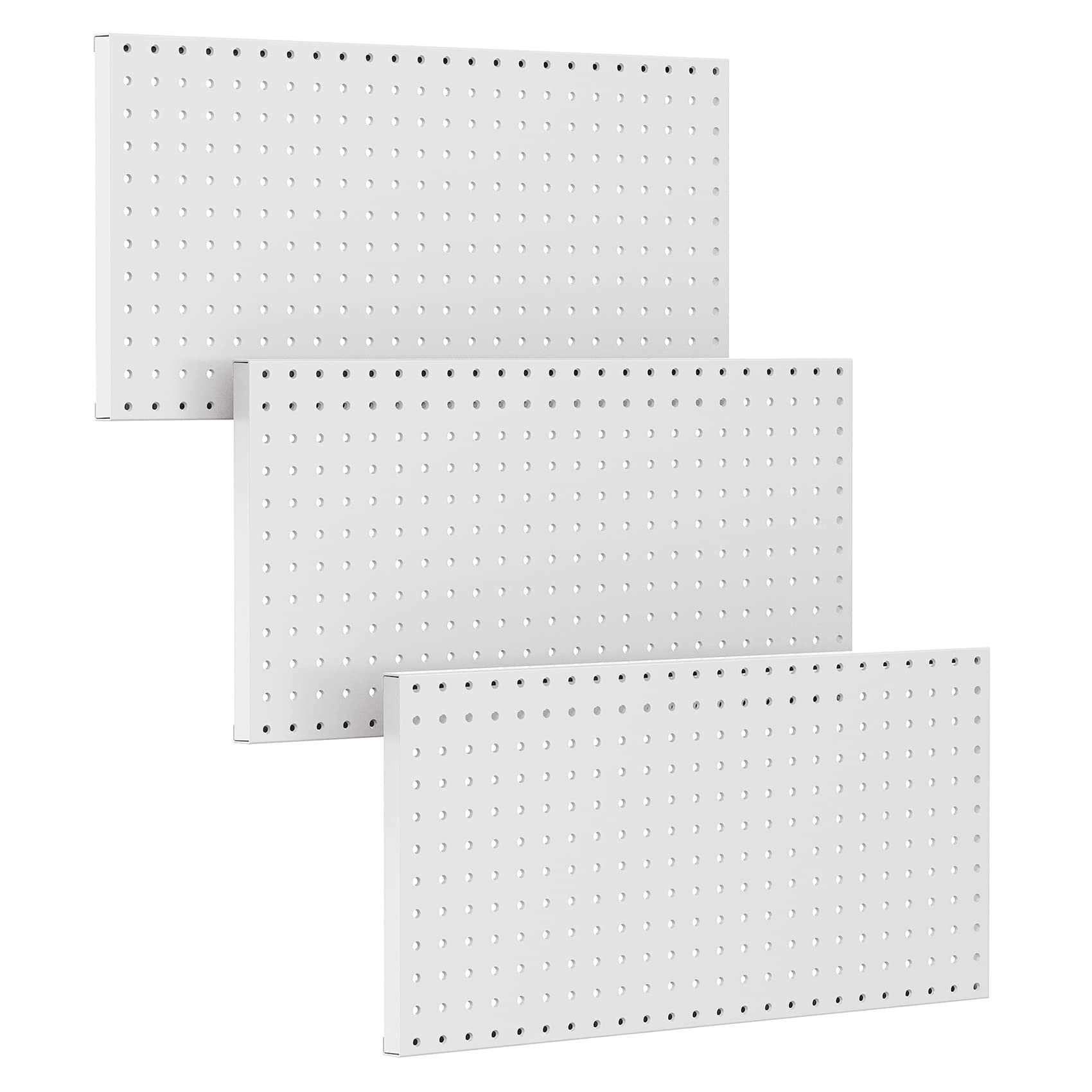 TORACK 3Pcs Metal Pegboard Panels for Wall Garage Utility Tools Pegboard Storage System for Workbench, Shop, Shed Modular Peg Board Organizer Board