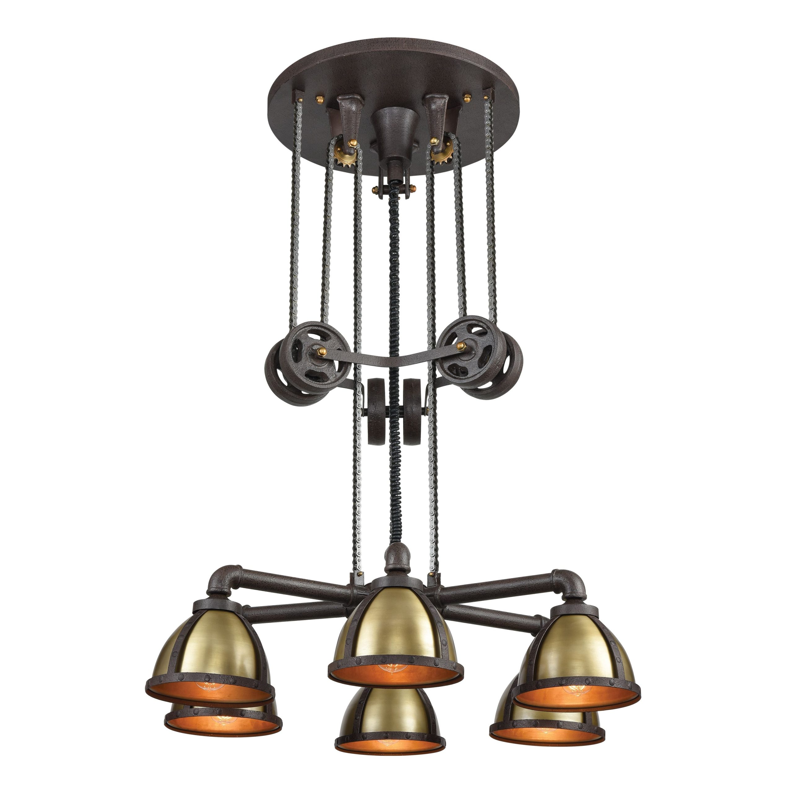 ELK SHOWROOM 65154/6 Torque 36” Wide 6-Light Chandelier – Vintage Rust