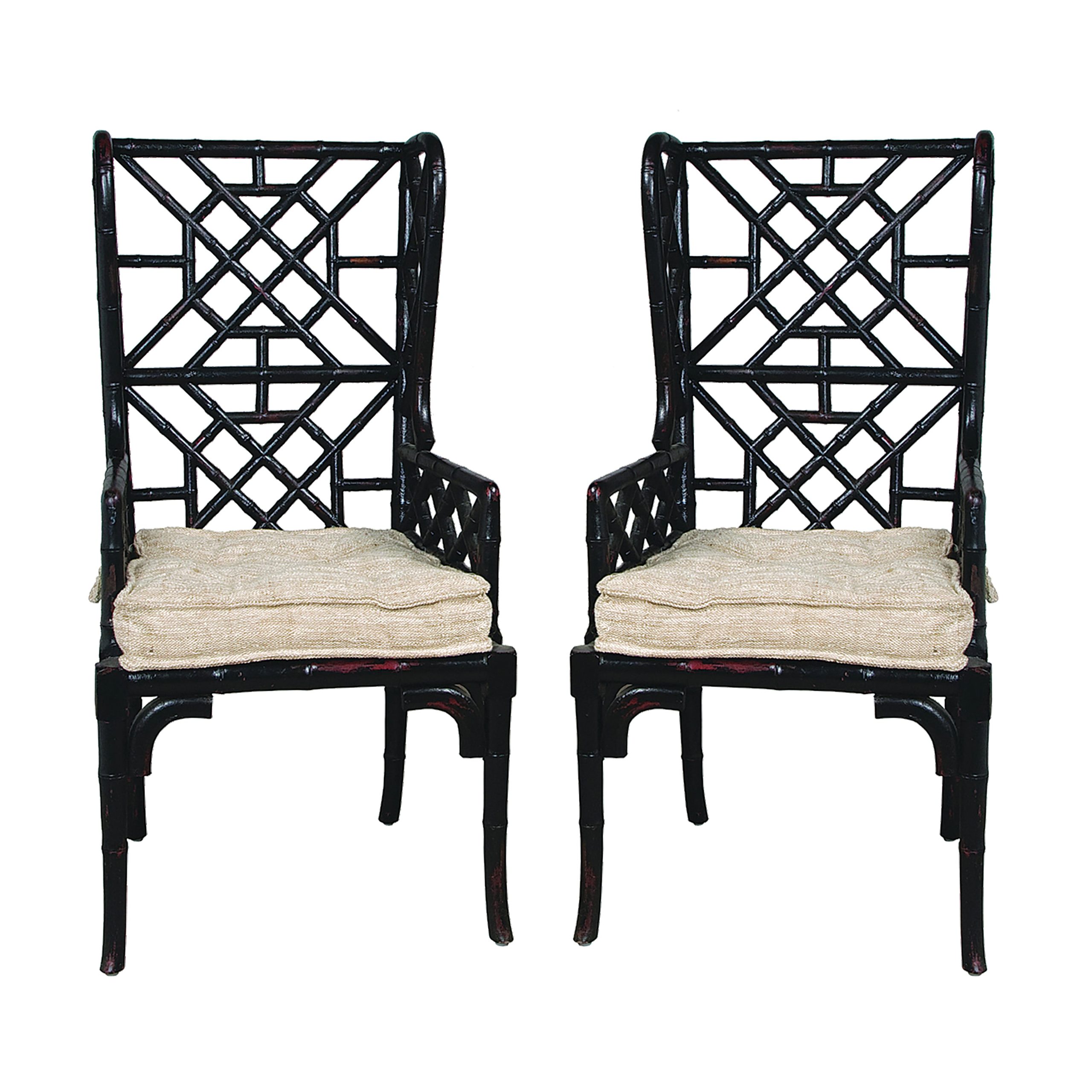 MARKETPLACE 659522PWMLB Bamboo Chair – Set of 2 Black