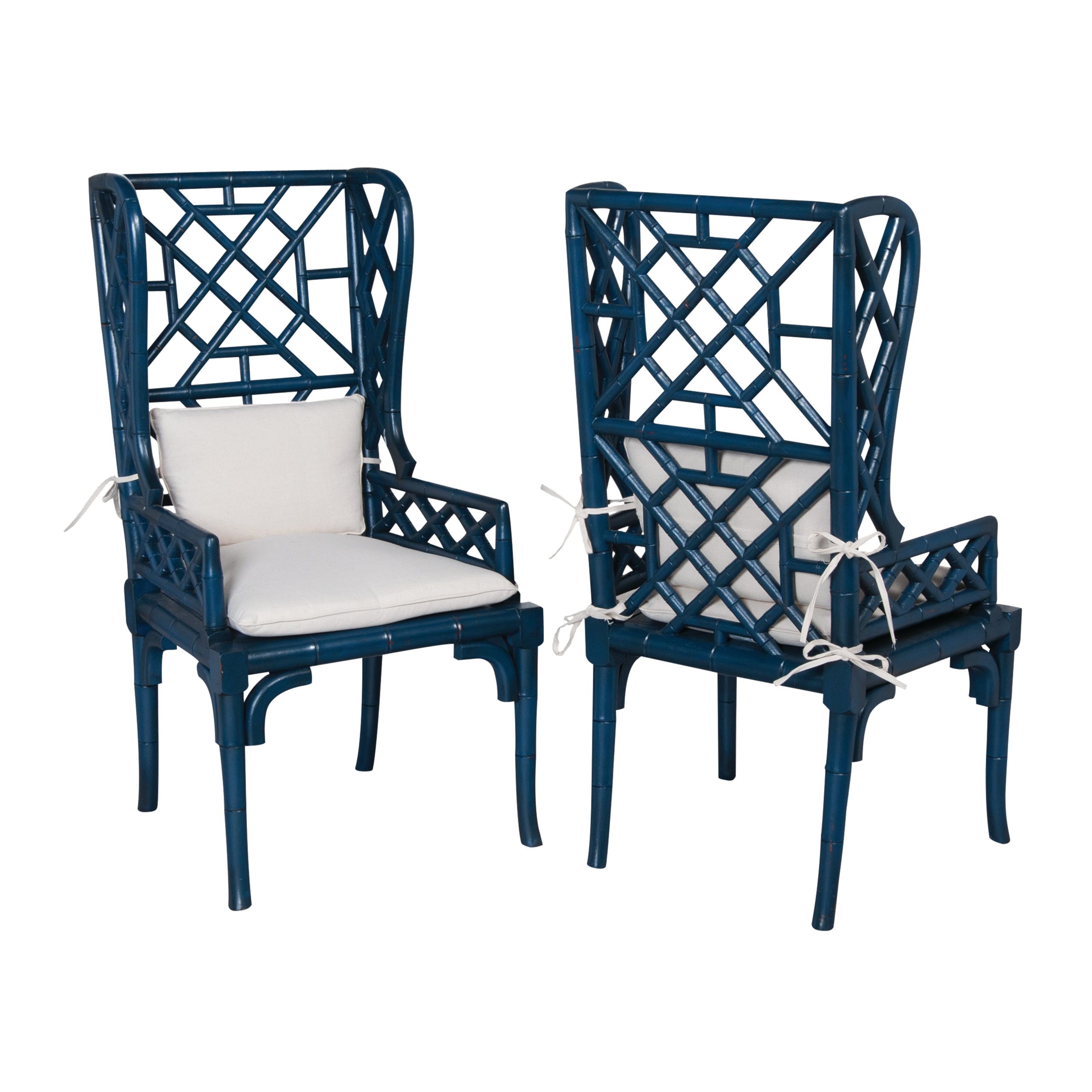 MARKETPLACE 694018P Bamboo Chair – Set of 2 Navy