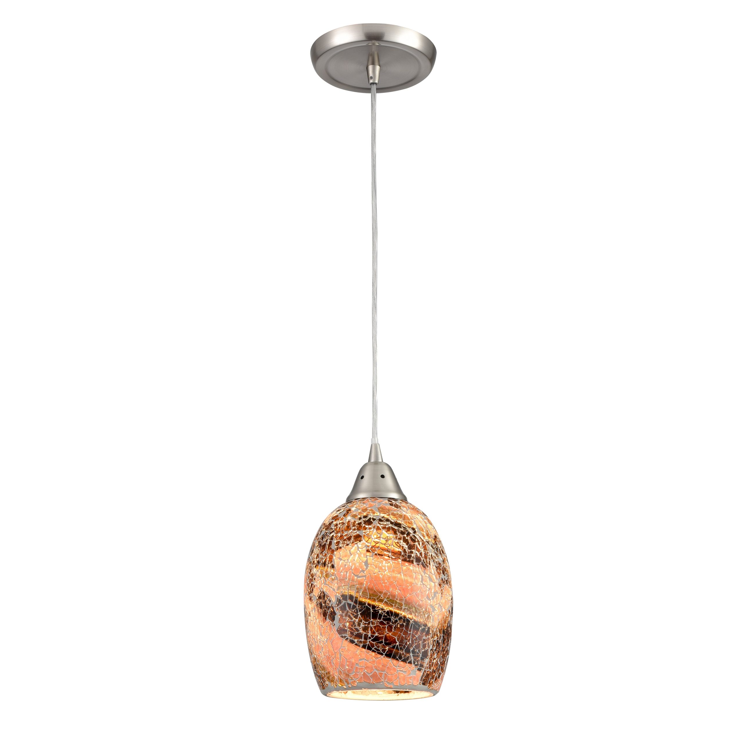 ELK SHOWROOM 73031-1-LED Avalon 5” Wide 1-Light Pendant – Satin Nickel (LED)