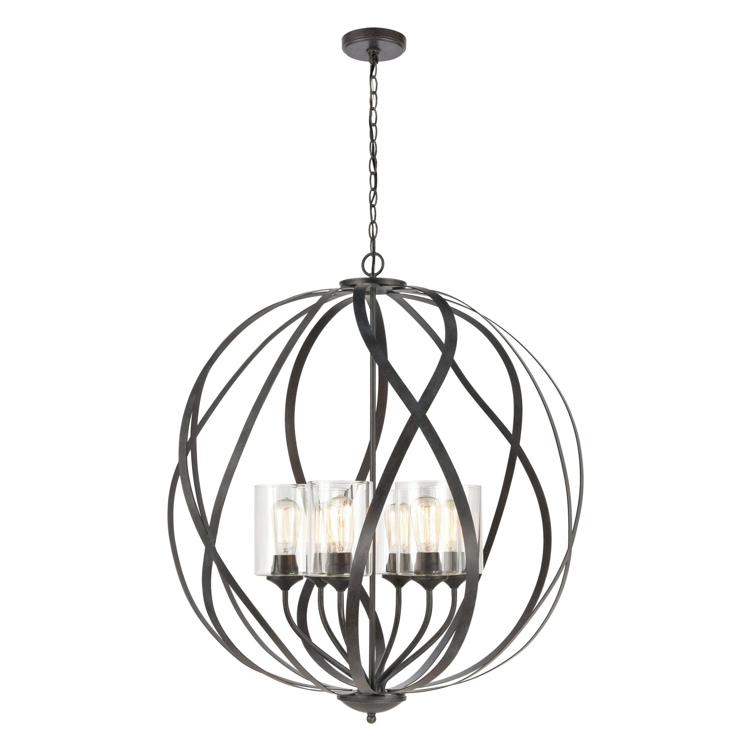 ELK SHOWROOM 75096/6 Daisy 32” Wide 6-Light Chandelier – Midnight Bronze