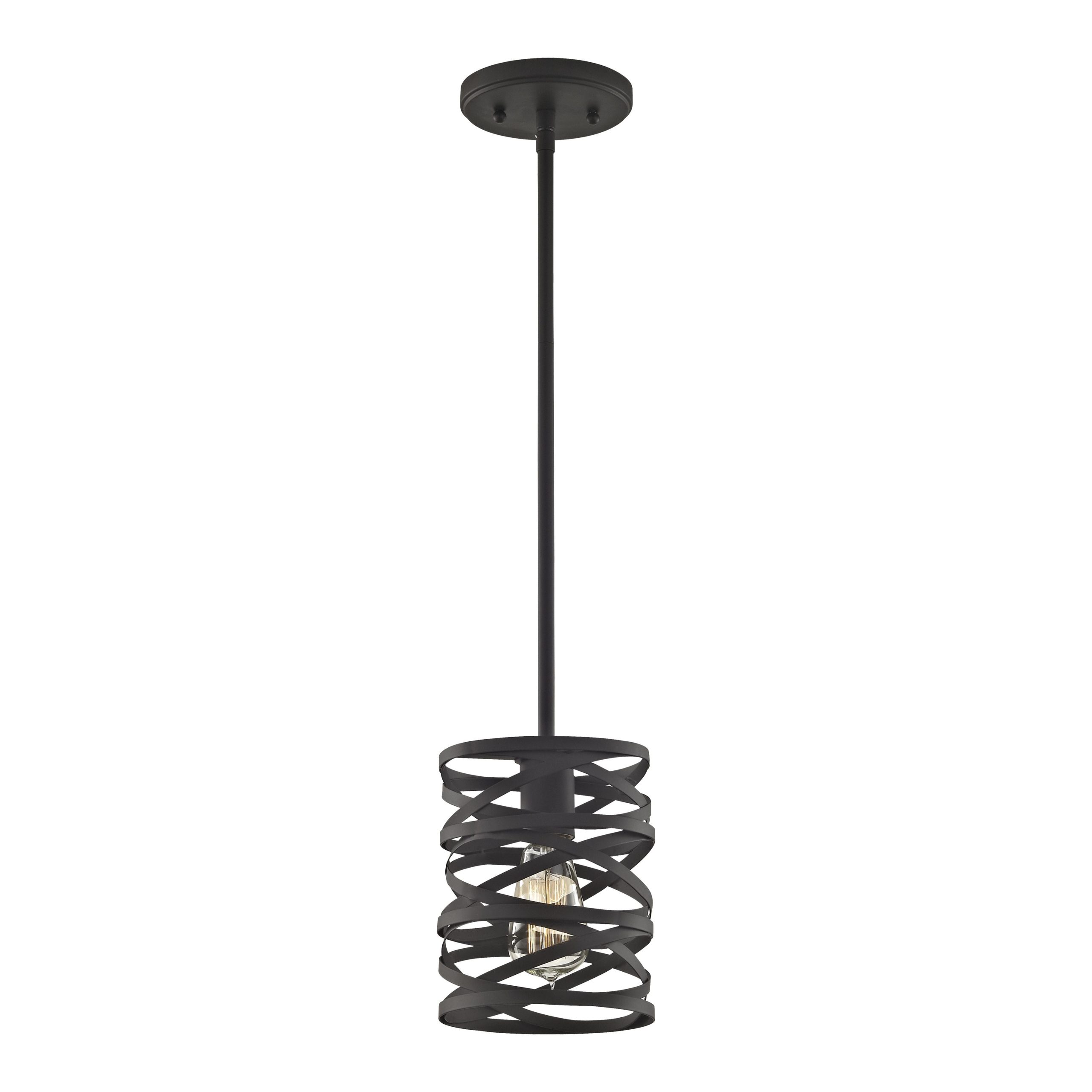 ELK SHOWROOM 81184/1 Vorticy 6” Wide 1-Light Mini Pendant – Oil Rubbed Bronze