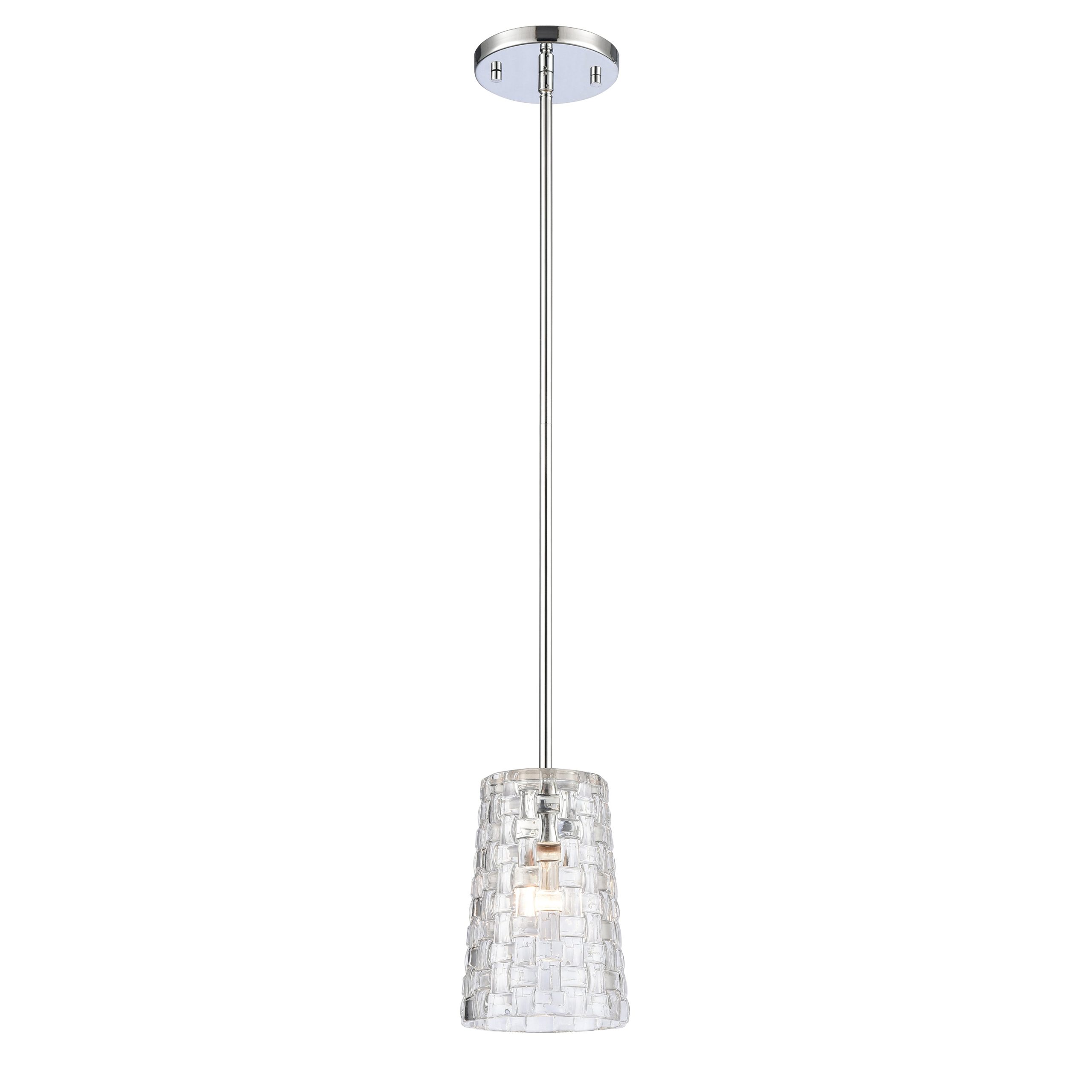 ELK SHOWROOM 82185/1 Lightweave 5.5” Wide 1-Light Mini Pendant – Polished Nickel