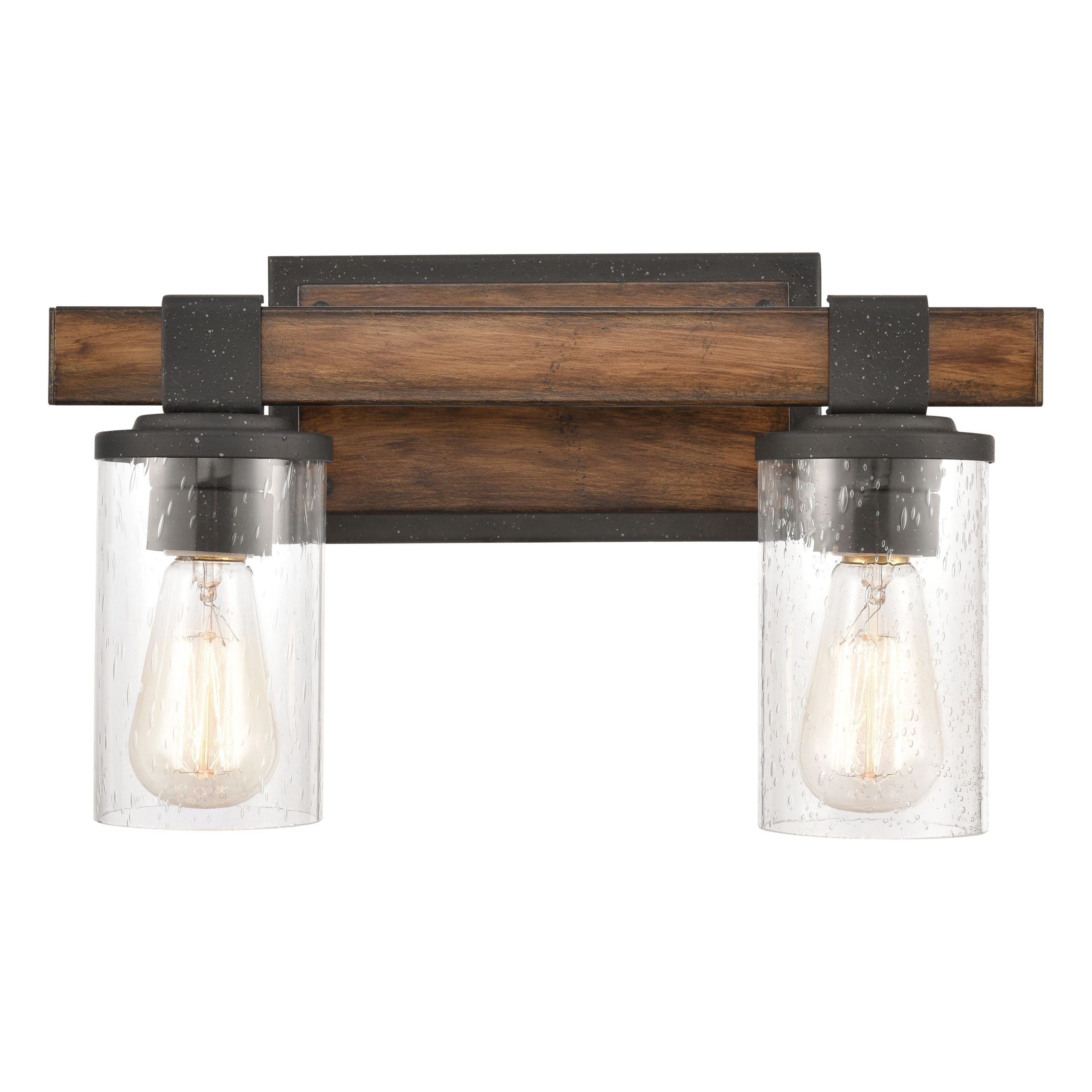 ELK SHOWROOM 89131/2 Annenberg 15” Wide 2-Light Vanity Light – Distressed Black