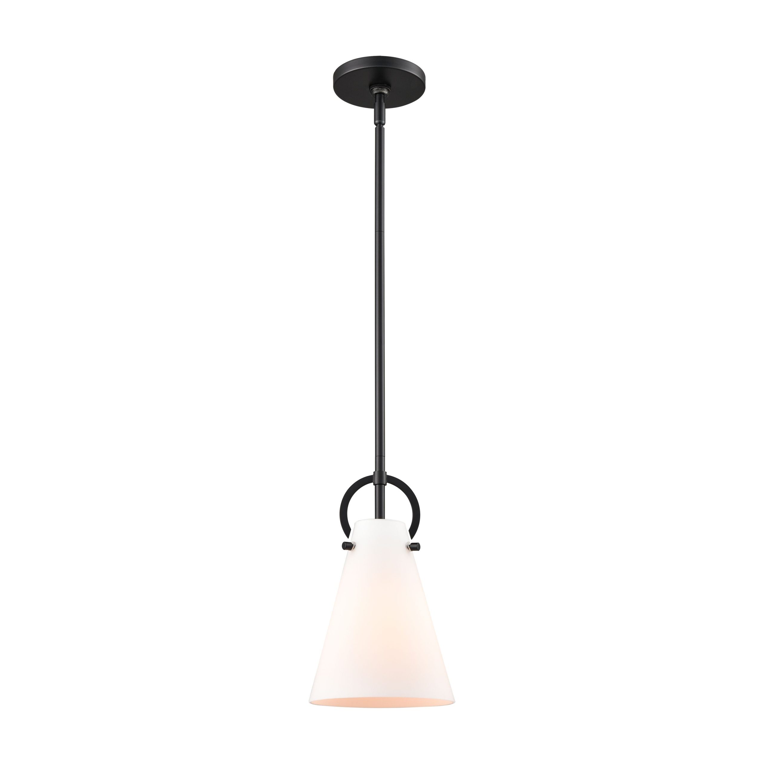 ELK SHOWROOM 89545/1 Gabby 7” Wide 1-Light Mini Pendant – Matte Black