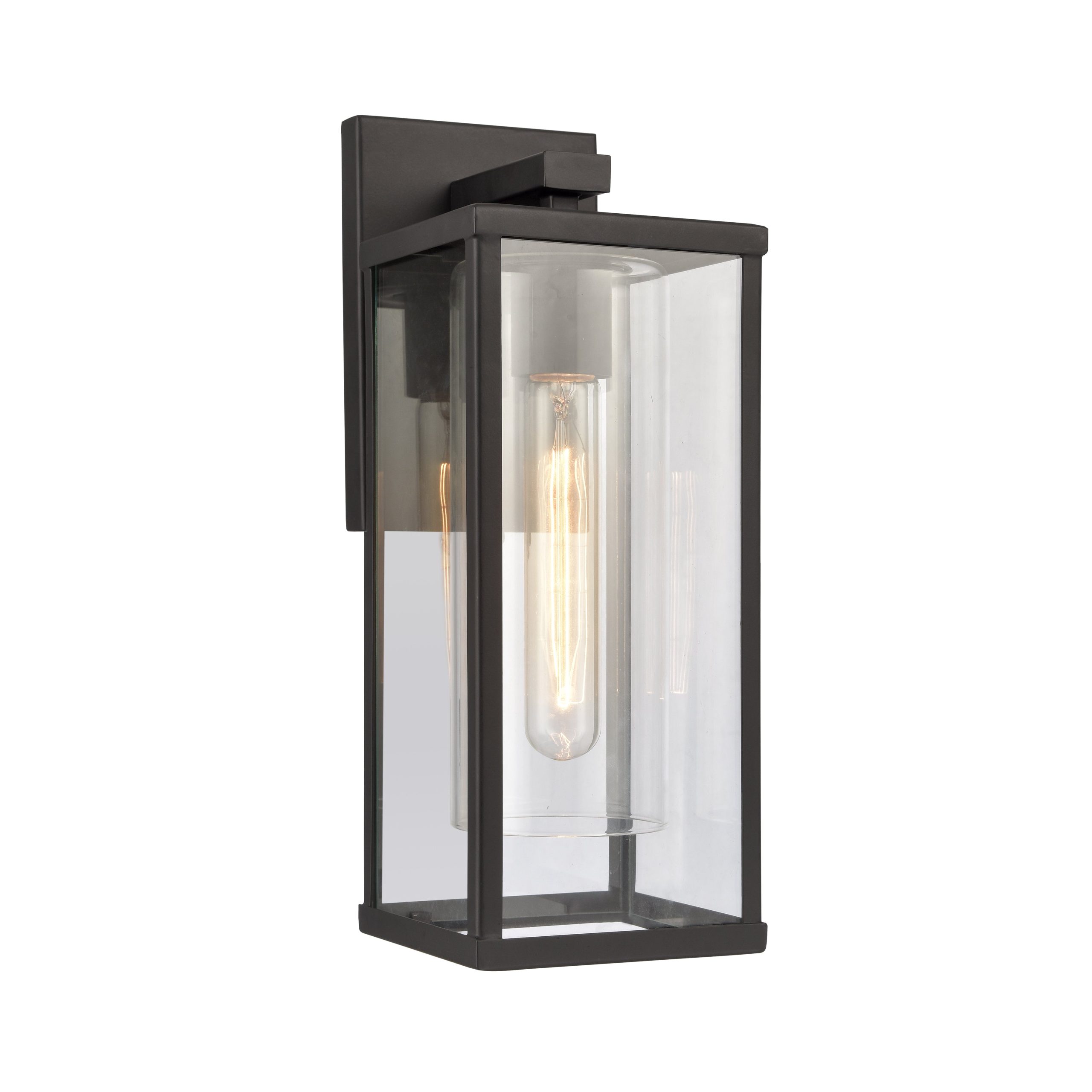 ELK SHOWROOM 90010/1 Augusta 13.75” High 1-Light Outdoor Sconce – Matte Black