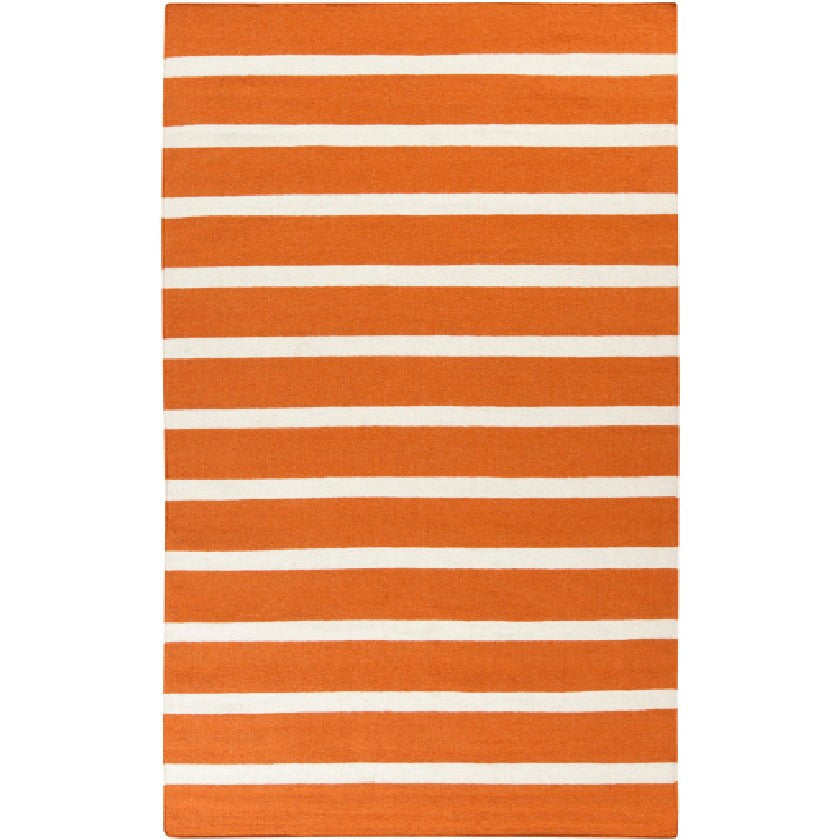 Eva Modern Burnt Orange White Area Rug