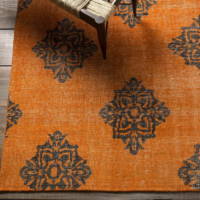 Benld Traditional Burnt Orange Area Rug