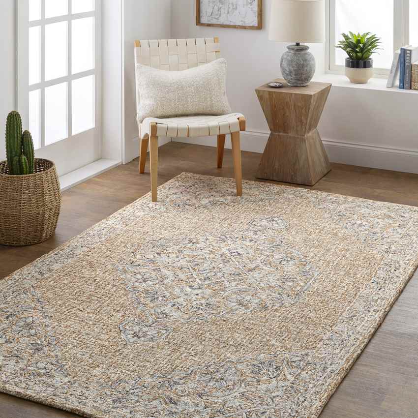 Warren Park Traditional Camel Area Rug