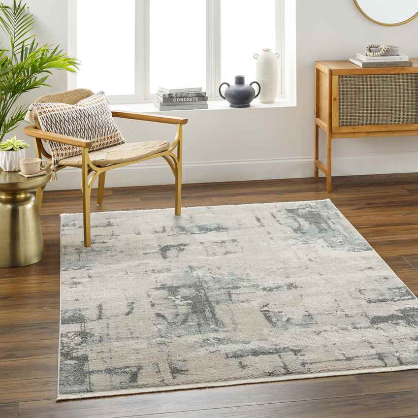 Demetrios Modern Dark Teal/Beige Area Rug