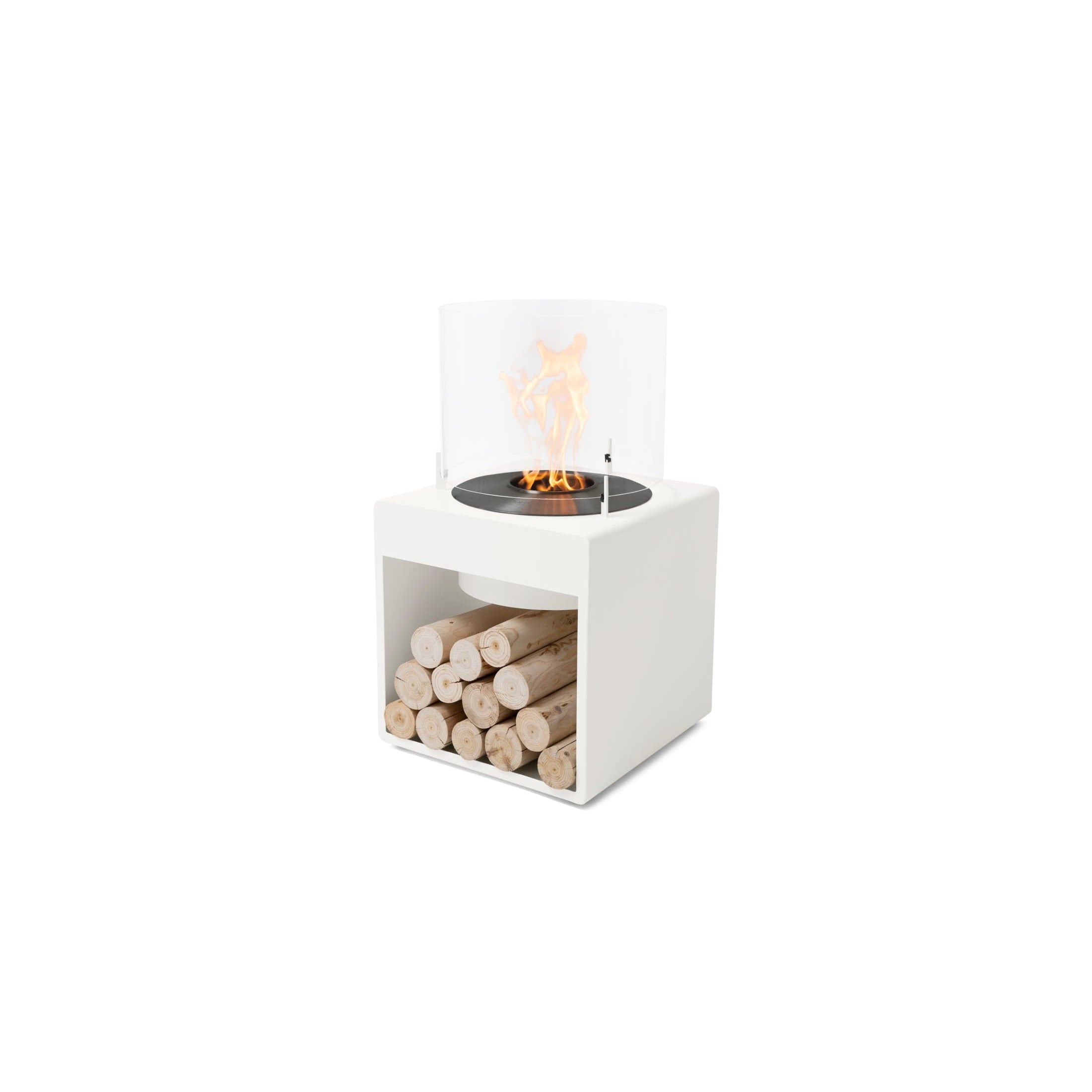 EcoSmart Fire POP 8L 31″ White Freestanding Designer Fireplace with Black Burner by MAD Design Group