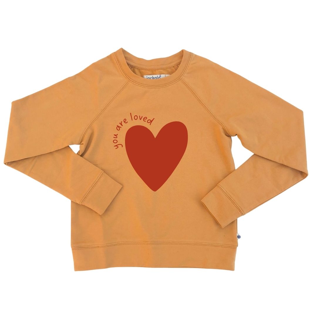 “you Are Loved” Raglan Sweatshirt – Butterscotch