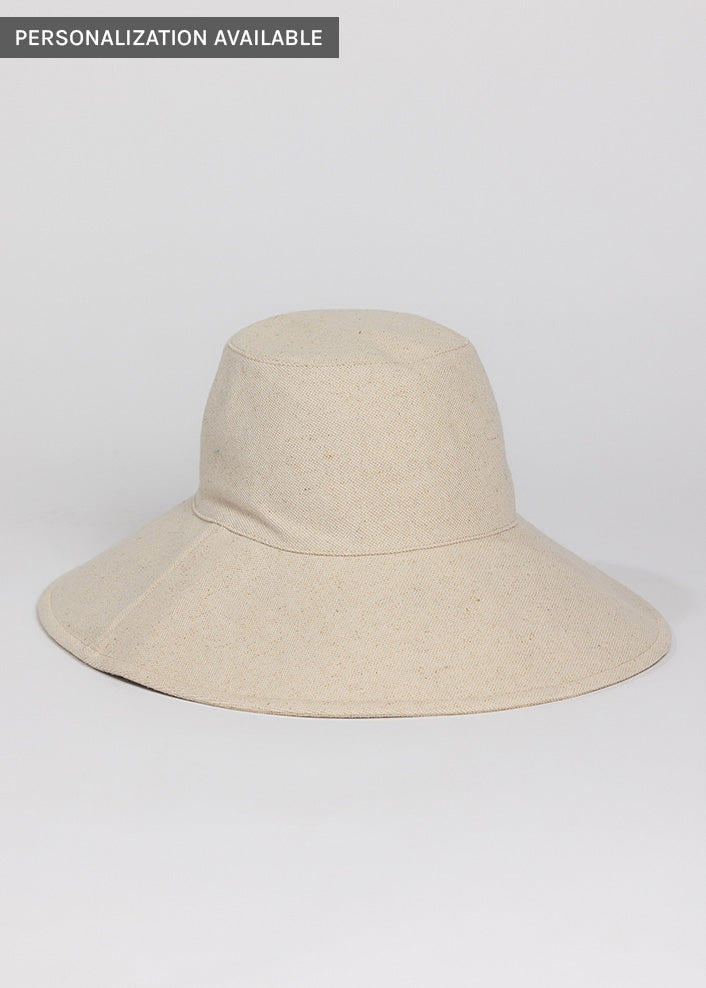 Custom Embroidered Frankie Sun Hat- Natural