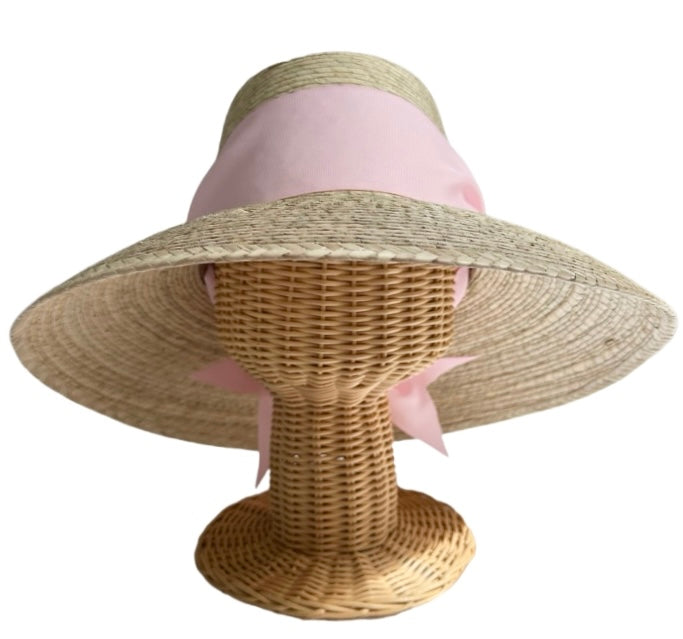 Wildflower Sun Hat – Light Pink Wide & Short Grosgrain Ribbon