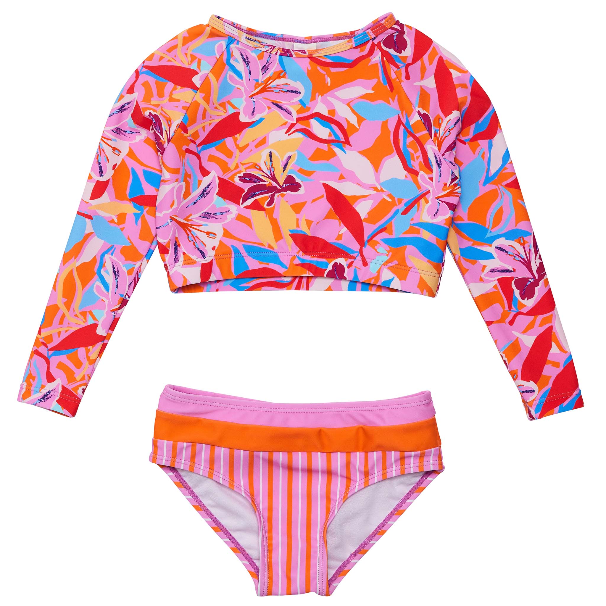 Blooming Sunset Sustainable Crop Ls Rash Set