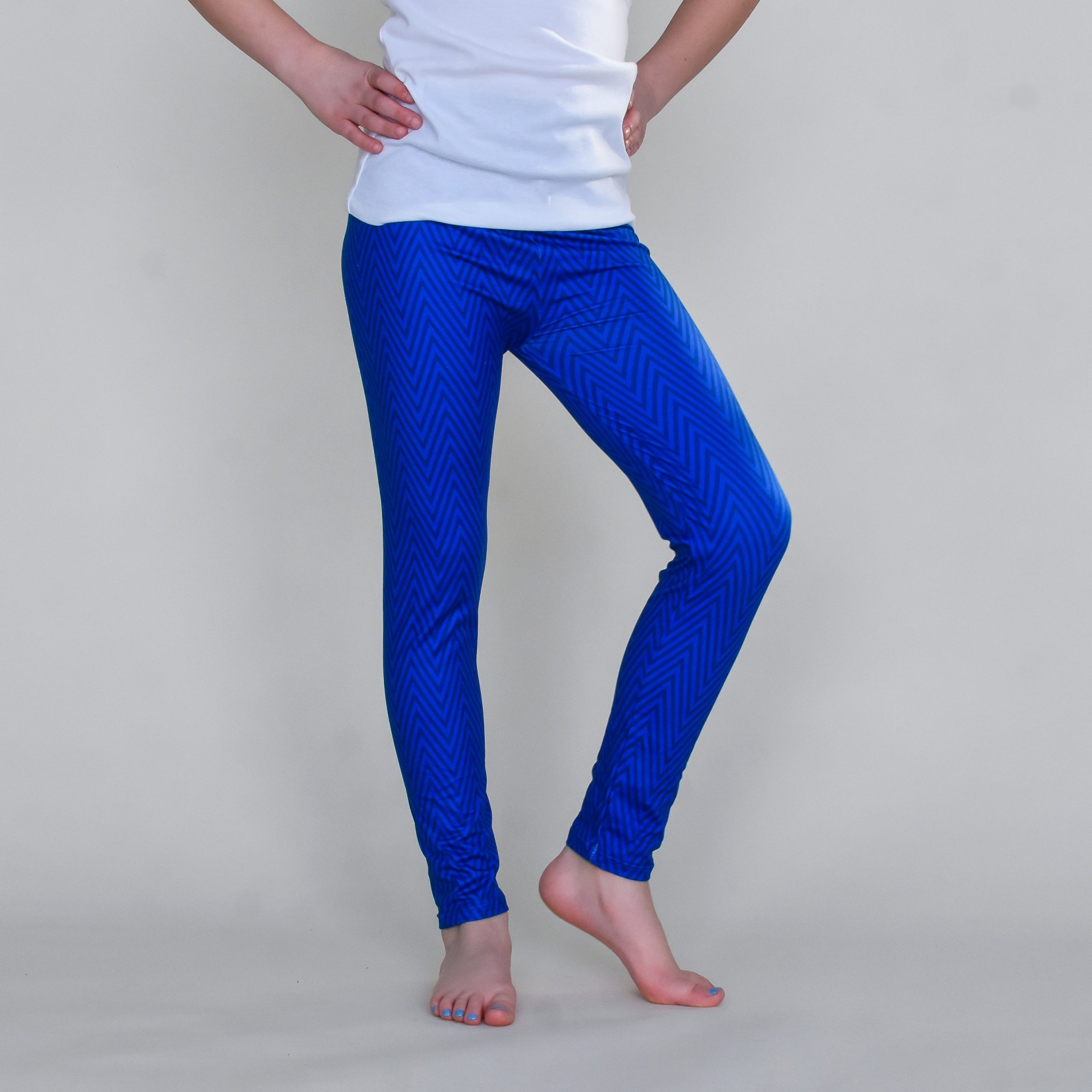 Royal Blue Chevron Leggings