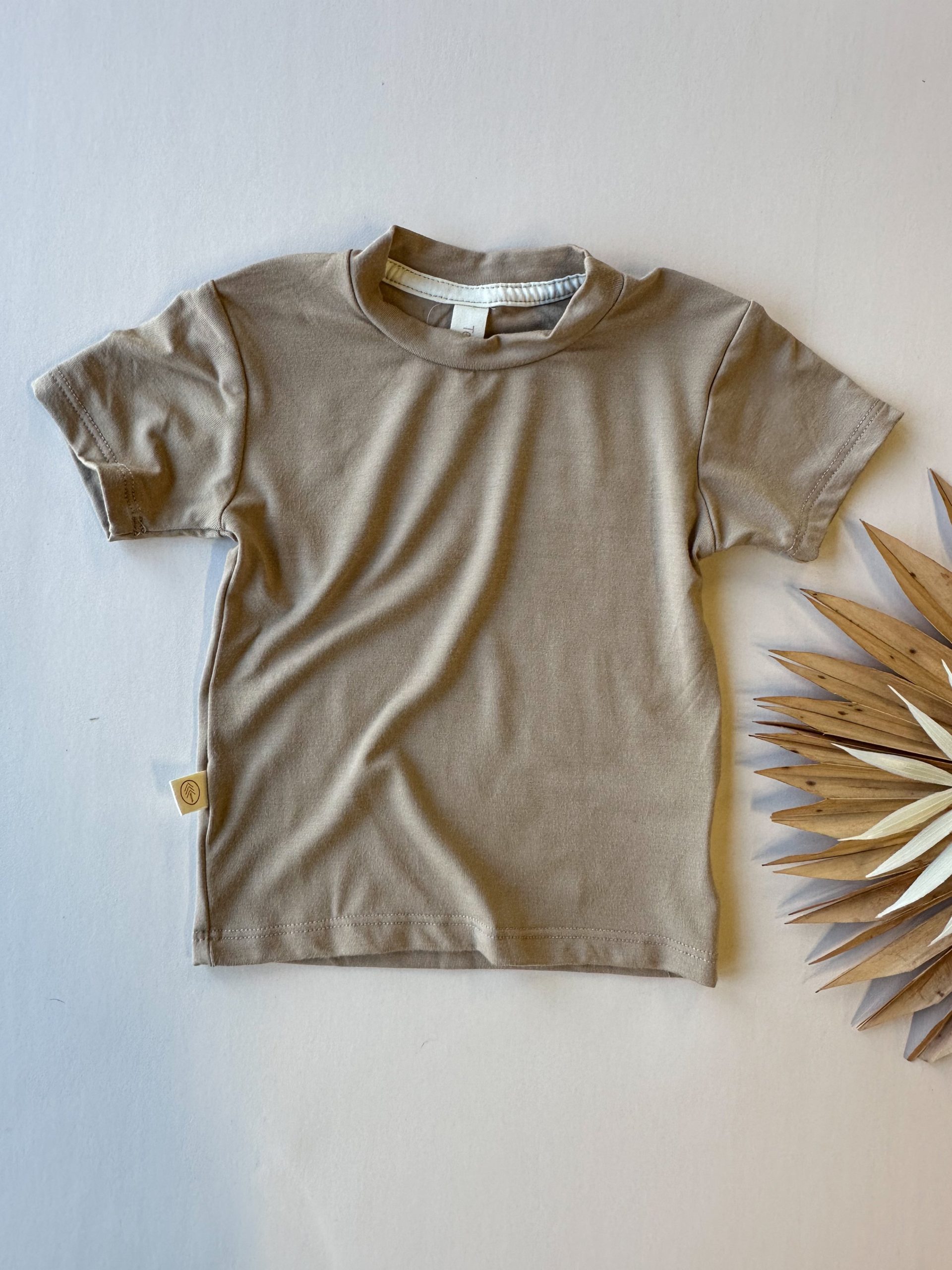 0/3m 3/6m Crew Neck Essential Tee | Baby & Toddler | Luxury Bamboo | Almond