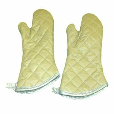 338-13 – Oven Mitt, 13″, heat-resistant up to 400°F, quilted cotton, tan