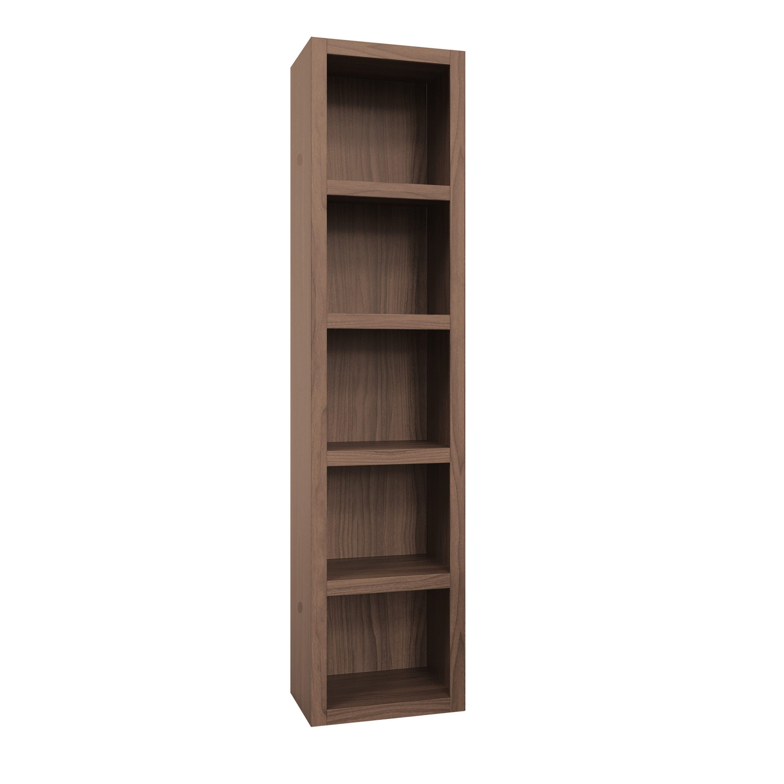 Brown Natural Wood Grain 85-in Tall Wooden Bookcase Shelf