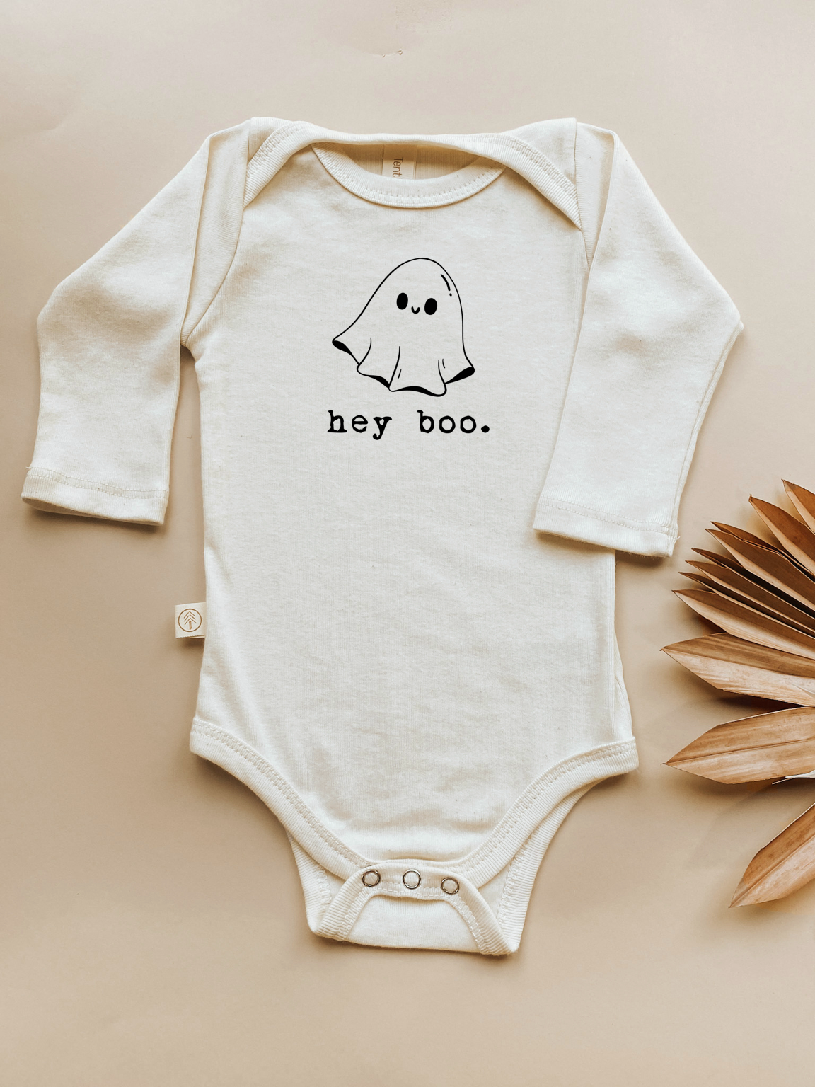 Hey Boo Ghost – Long Sleeve Organic Cotton Bodysuit