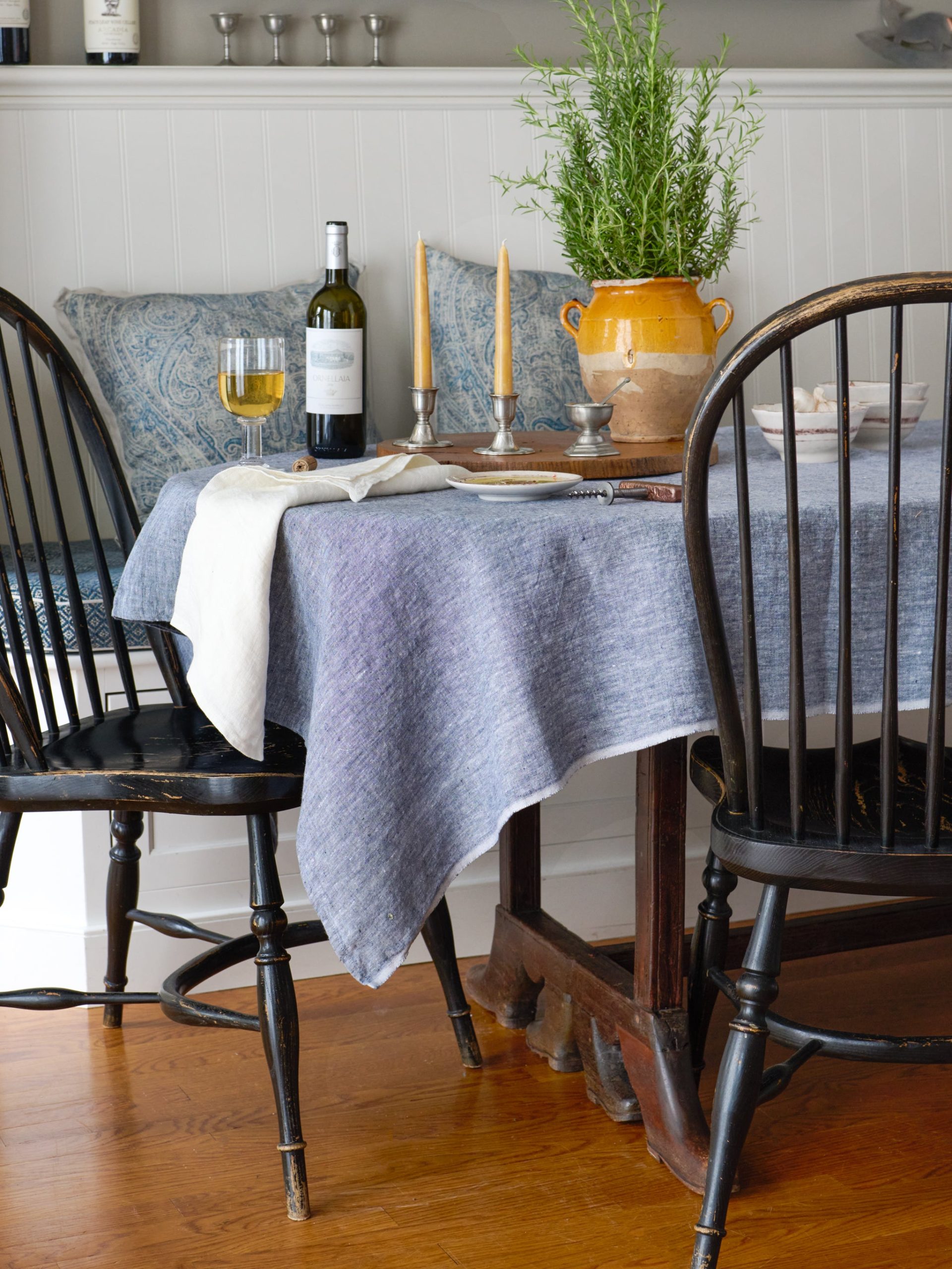 Linen Chambray Blue Tablecloth