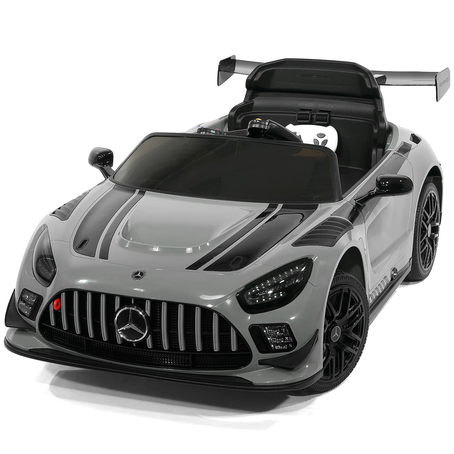 Mercedes Amg Gt3 Evo 12v Kids Ride-on Car With R/c Parental Remote | Gray