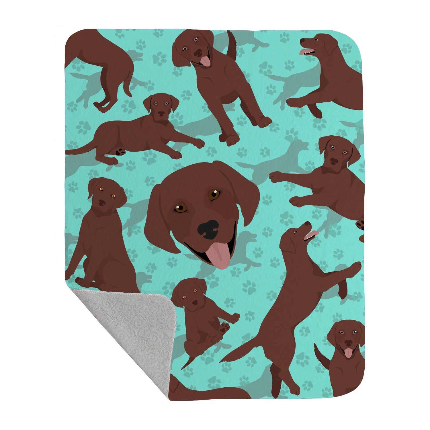 Chocolate Labrador Retriever Quilted Blanket 50×60