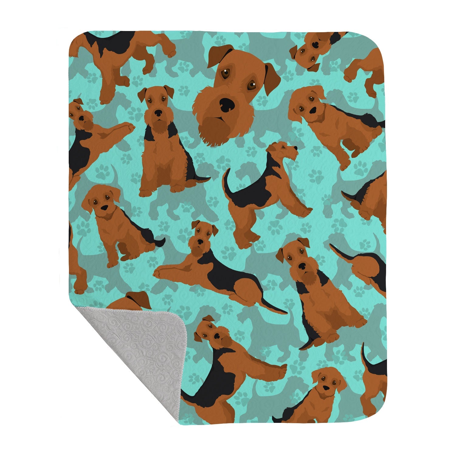 Airedale Terrier Quilted Blanket 50×60