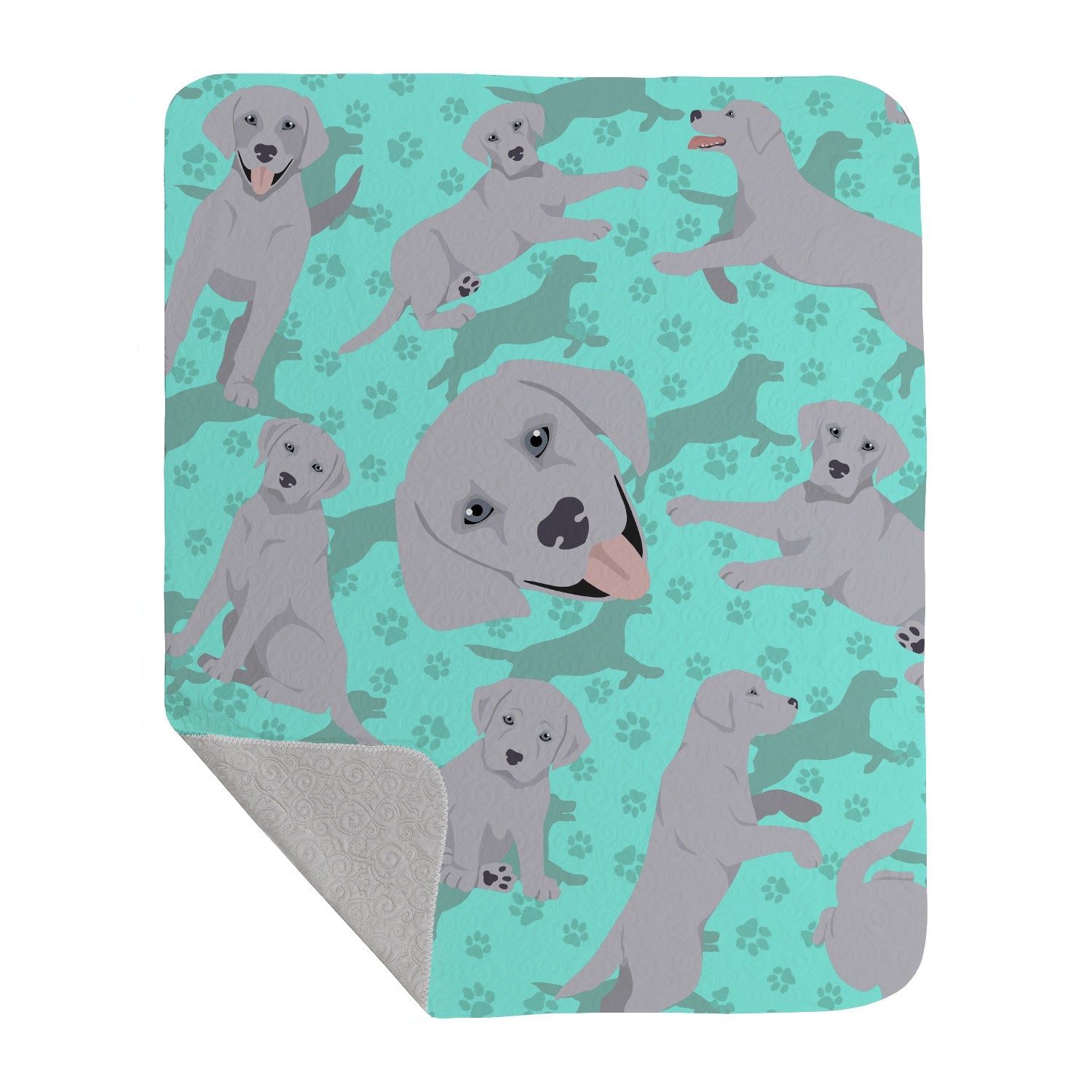 Silver Labrador Retriever Quilted Blanket 50×60