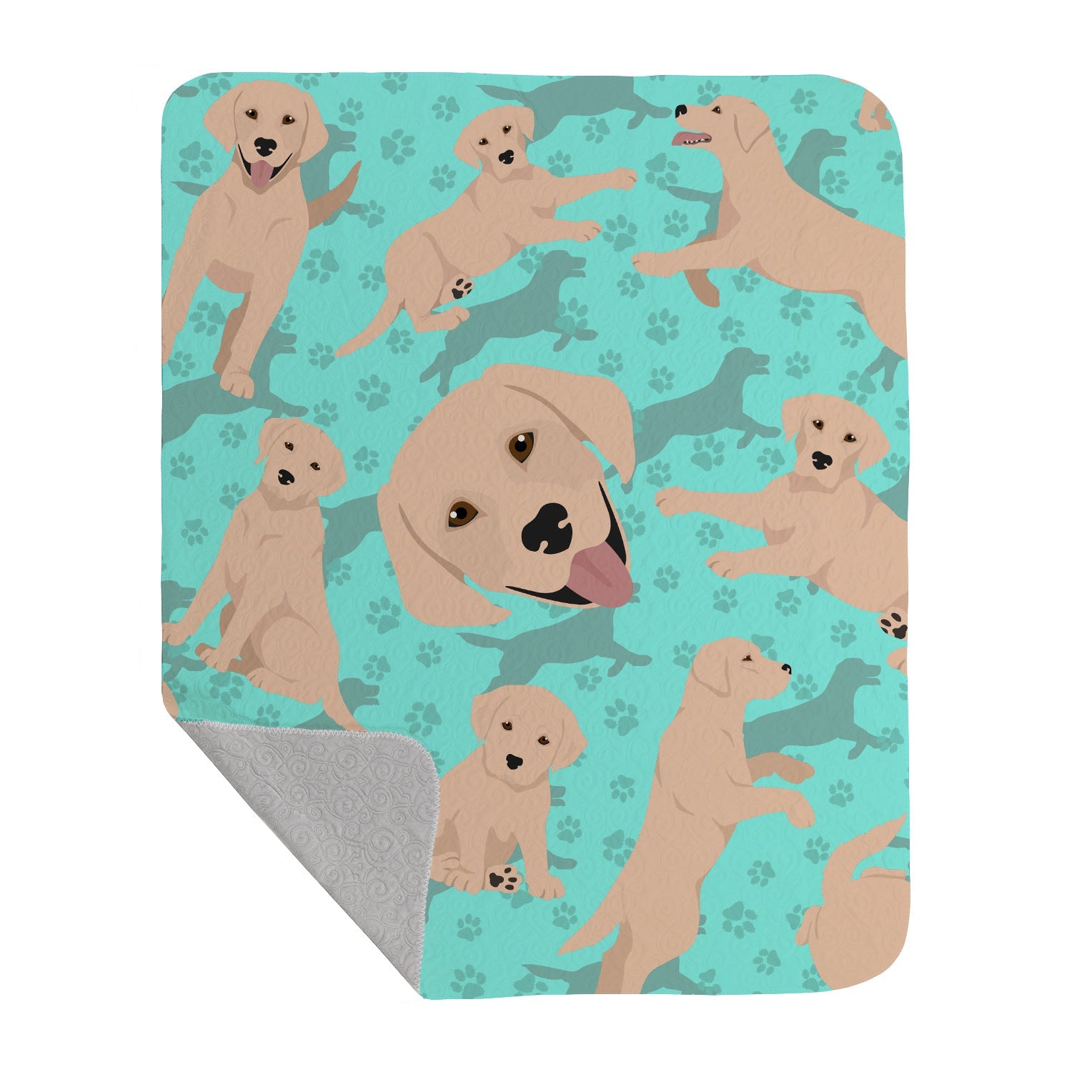 Yellow Labrador Retriever Quilted Blanket 50×60