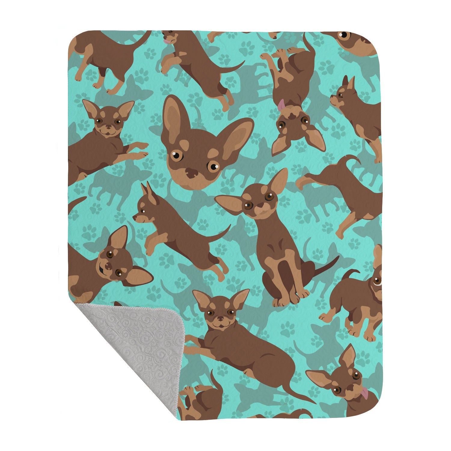 Chocolate Chihuahua Quilted Blanket 50×60