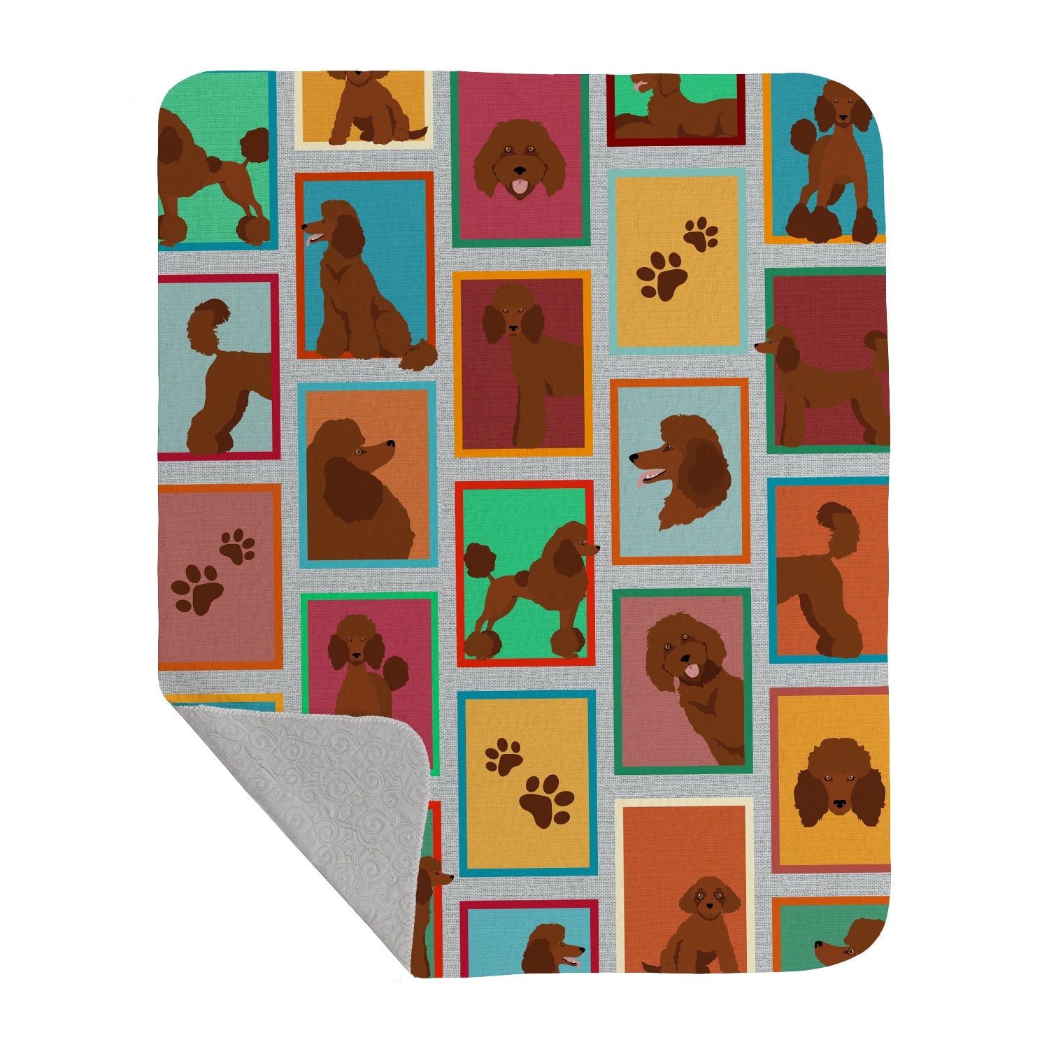 Lots of Chocolate Standard Poodle Quilted Blanket 50×60