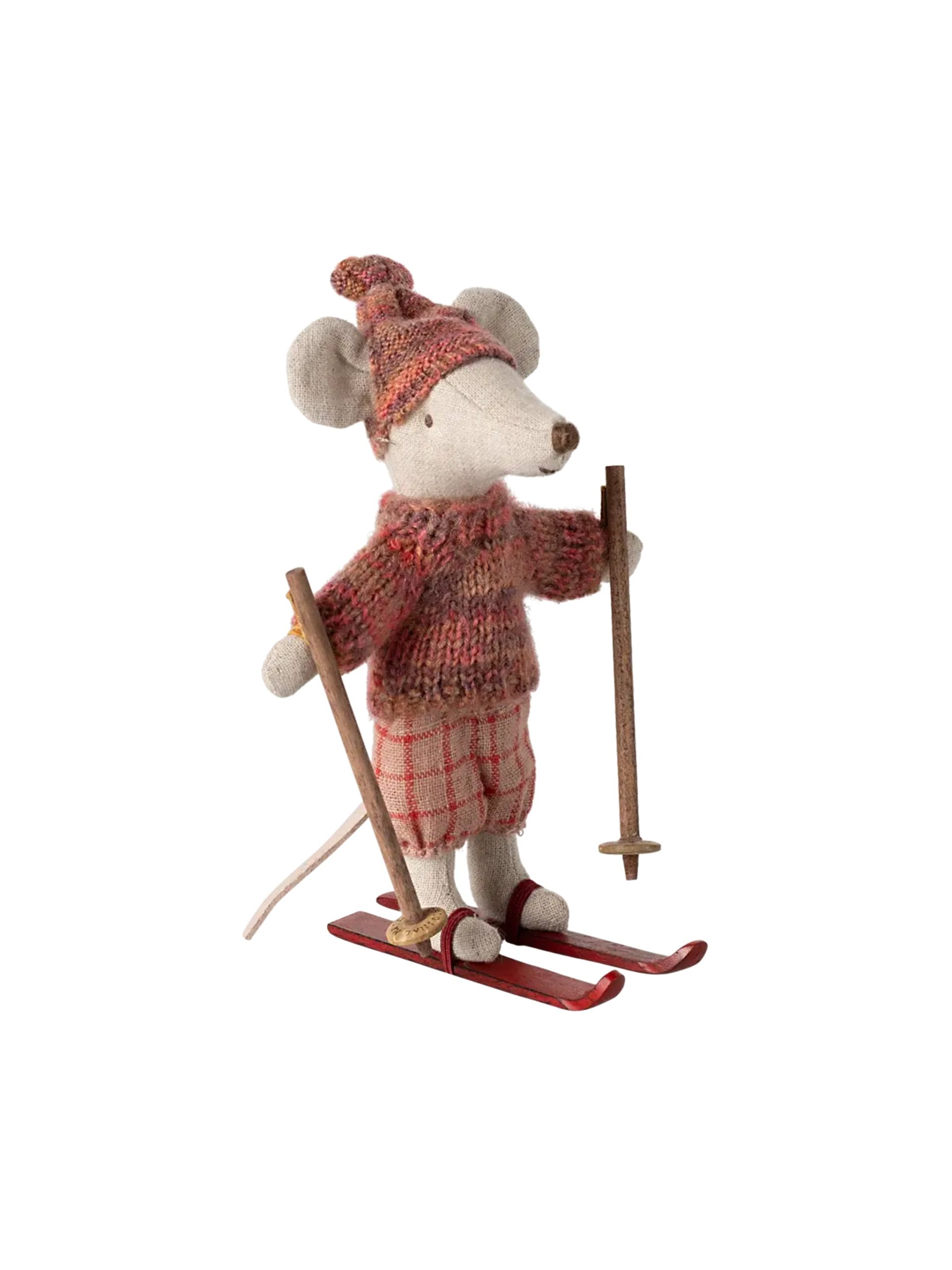 Maileg Winter Mouse Big Sister Rose with Skis